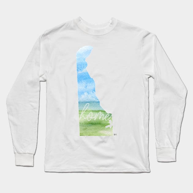 Delaware Home State Long Sleeve T-Shirt by RuthMCreative